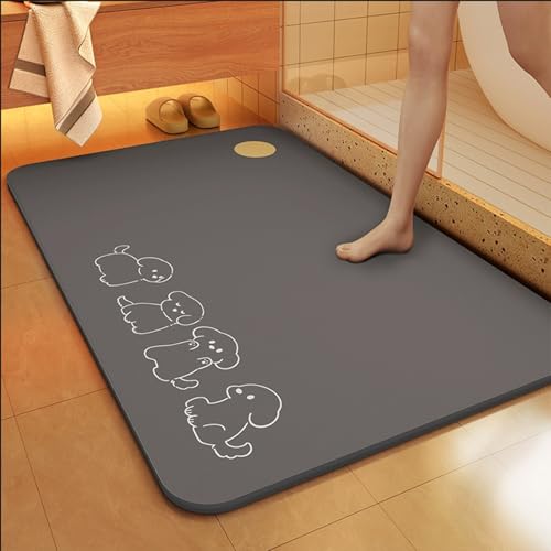 hhbzhdpg rutschfeste, Saugfähige Badematte, Maschinenwaschbare, Schnell Trocknende Teppiche, Badezimmerteppich für Den Boden Neben Der Badewanne, Leicht Zu Reinigen(B,60X90CM) von hhbzhdpg