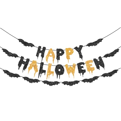 hhdatc Happy Halloween Banner mit Fledermausflaggen Süßes oder Saures hängende Girlande für Halloween Geburtstag Party Supplies Home Room Decor hhdatc Happy Halloween Banner mit Fledermausflaggen Süßes oder Saures hängende Girlande für Halloween Geburtstag Party Supplies Home Room Decor von hhdatc