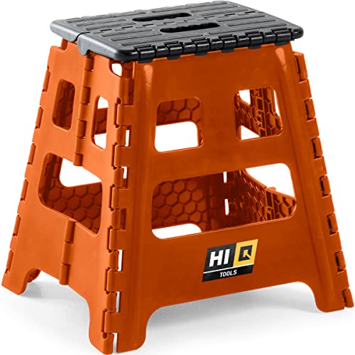 Hi-Q Tools MX Falt-Hocker bis 150 Kg orange/schwarz, Ganzjährig, Kunststoff, Hocker für Auto, Wohnwagen, Camping, Garten, Pferd, Werkstatt, Motorrad, Garage von hi-Q Tools