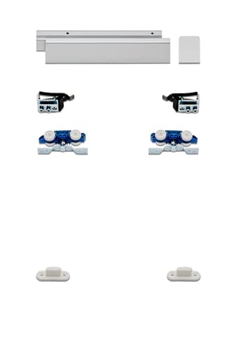 Schiebetürbausatz Komfort als Hängesystem für 1 Flügel inkl. Beschlag und einer oberen Laufschiene inkl. Blende in 2000 mm | Holz-Füllung kommt von Ihnen – 18-40 mm möglich von hibitaro
