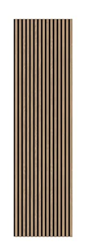 hibitaro Holz Lamelle mit Akustik Effekt | 605 x 2400 x 22 mm | 6 Farben | Wand- und Deckenmontage möglich (Oiled Oak) von hibitaro