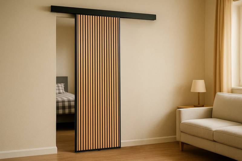 hibitaro Schiebetür Lovo Lamellenschiebetür in 949 x 2150 mm als Zimmertürenersatz von hibitaro