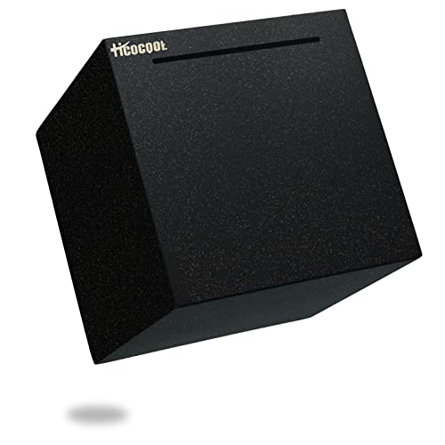 Erwachsene Spardose Edelstahl Safe Sparbüchsen für Erwachsene Einsparungen Echte Spardose (12cm) Schwarz von hicocool