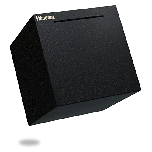 hicocool Erwachsene Spardose Edelstahl Safe Sparbüchsen für Erwachsene Einsparungen Echte Spardose (15cm) Schwarz von hicocool