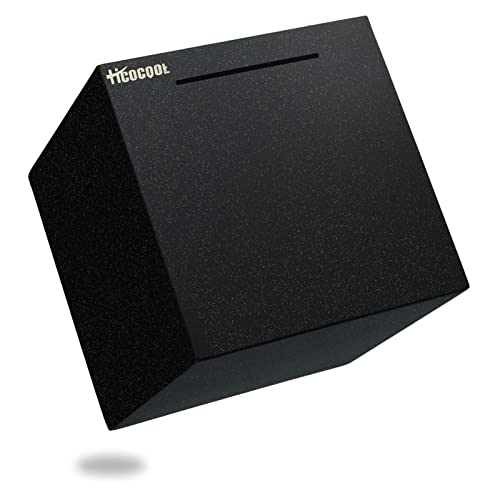 Erwachsene Spardose Edelstahl Safe Sparbüchsen für Erwachsene Einsparungen Echte Spardose (19cm) Schwarz von hicocool