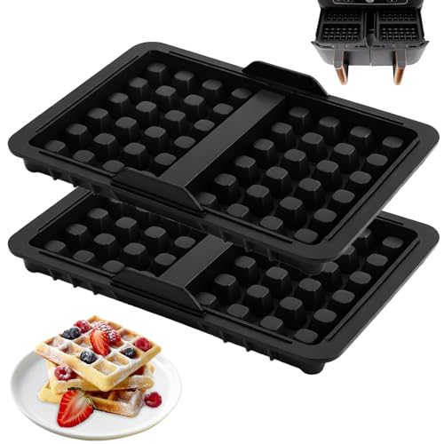 2 Stück Heißluftfritteuse Zubehör, Silikon Belgische Waffelform für Ninja AF300EU, AF400EU, AF451EU, AF500DE, SL400EU, Wiederverwendbar Dual Zone Heißluftfritteuse Zubehör für Air Fryer Zubehör 2 Stück Heißluftfritteuse Zubehör, Silikon Belgische Waffelform für Ninja AF300EU, AF400EU, AF451EU, AF500DE, SL400EU, Wiederverwendbar Dual Zone Heißluftfritteuse Zubehör für Air Fryer Zubehör von hicoosee