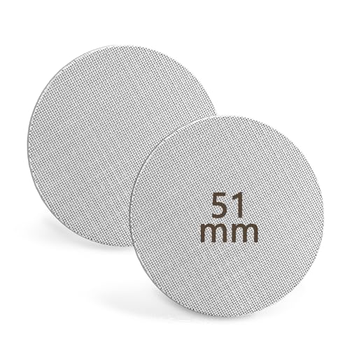 2 Stück Puck Screen 51mm, 1,7mm Dicke Espresso Sieb für Siebträger, 150μm Edelstahl Kaffee Puck Screen, Wiederverwendbar Puckfilter, Gesinterte Kaffeefilter für Espresso Coffee Siebträger Zubehör von hicoosee