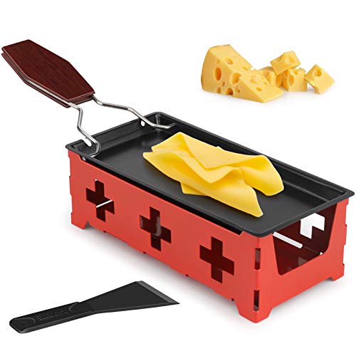 Raclette 2 Personen, hicoosee Antihaft-Käse Raclette Rotaster Ofen mit Silikonspatel zum Schmelzen von Käse, Schokolade Rot Raclette 2 Personen, hicoosee Antihaft-Käse Raclette Rotaster Ofen mit Silikonspatel zum Schmelzen von Käse, Schokolade Rot von hicoosee