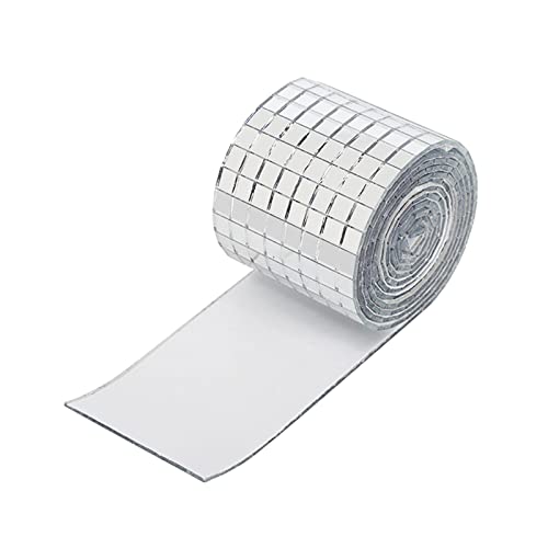 Selbstklebende Mini Glas Spiegel Mosaik Fliesen Selbstklebend Aufkleber Fliesenaufkleber Mosaikfliesen Wandaufkleber für DIY Handwerk Dekoration Wandtattoos Küche Badezimmer Ktv, 5 x 5mm (Silber) von hifrom