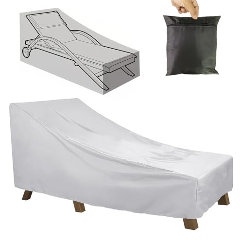 hifrom Abdeckung Gartenliege Wasserdicht Abdeckplane, 210D Oxford Schutzhülle Gartenmöbel Abdeckung, Gewebe Schutzhülle Abdeckplane für Sonnenliege Liegestuhl Deckchair von hifrom