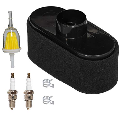 hifrom Air Filter Pre Filter Cleaner Fuel Filter Spark Plug Kit Compatible with John Deere X300 X304 X300R X320 X360 X500 X530 Z445 Z465 Z645 Z655 Z540M 4-Cycle Engine MIU12555 von hifrom