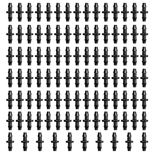 hifrom Garten Schlauchverbinder, 4/7 mm Verbindungsstück Gartenschlauch Anschluss, Bewässerungssystem für Topfpflanzen, Pflanzenbewässererung, tropfbewässerung Kunststoff, 100 Stück (A) von hifrom