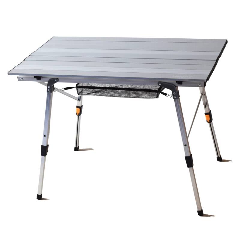 Highfeld Camping Tisch aus Aluminium mit Faltfunktion in Silber von highfeld
