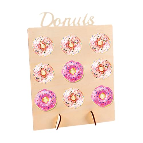 Donut Halter | Holz Ausstellungsständer Für 9 Donuts | Wiederverwendbarer Donut Ständer Für Catering Geburtstag Cafe Party - Gastronomie Buffet Präsentation von higyee