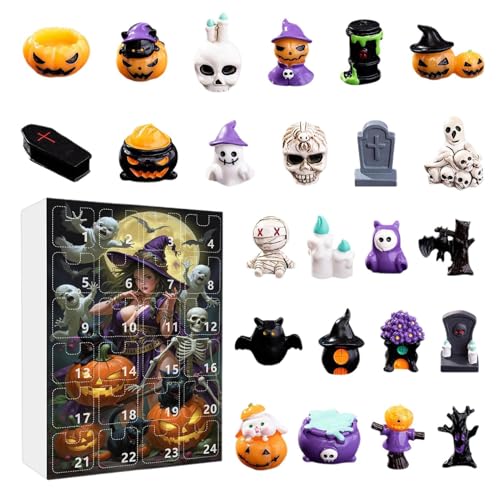 Halloween Countdown Kalender - Festtags Deko Schreibtischschmuck | Kleine Gruselfiguren Für Kamin Fernsehschrank Schreibtisch von higyee
