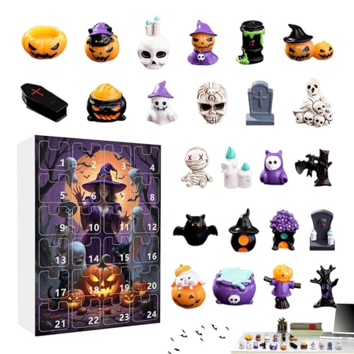Halloween Countdown Kalender - Resin Gruselfiguren Schreibtisch Deko | Kleine Gruselfiguren Für Kamin Fernsehschrank Schreibtisch von higyee