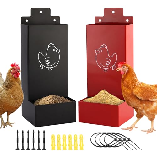 Hühner Grit Futterautomat - 2 Teile Nährstoffspender,Hühnerstall Zubehör Futtertrog Für Hühner Geflügel Gehege Kleinbauernhöfe Hühner Grit Futterautomat - 2 Teile Nährstoffspender,Hühnerstall Zubehör Futtertrog Für Hühner Geflügel Gehege Kleinbauernhöfe von higyee