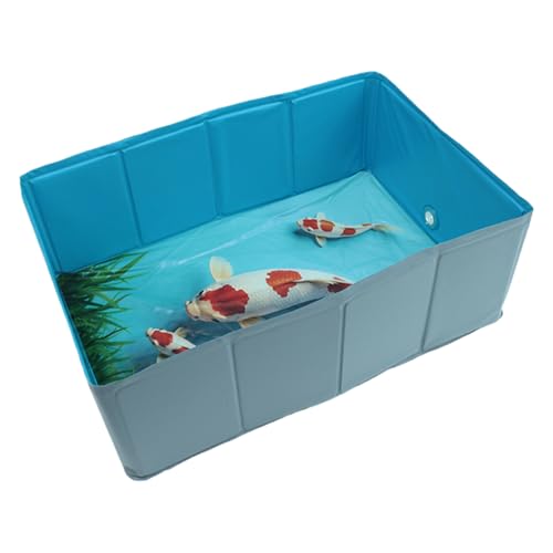 Hunde Plantschbecken,PVC Faltbarer Planschbecken Quadratisch für Hunde - Tragbare Badewanne für Haustiere Draußen Garten von higyee