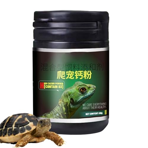 Kalziumpulver für Reptilien,Amphibien Nahrungsergänzung - Gut für Bartagame Salamander Amphibien mit praktischem Messlöffel von higyee