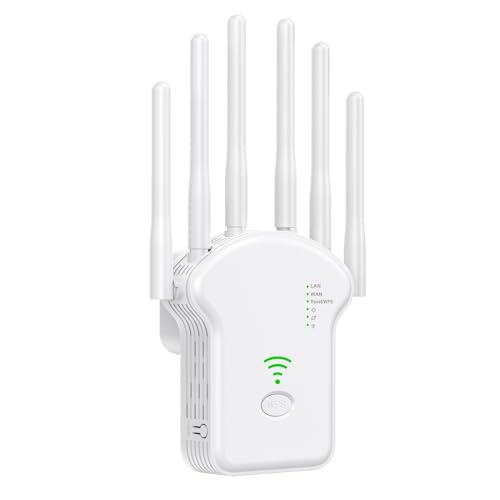 WLAN Repeater,Internet Verstärker Für Zuhause - Tragbarer WLAN Verstärker Mit 1200Mbps Dualband Für Draußen Arbeitsplatz Keller Nutzung von higyee