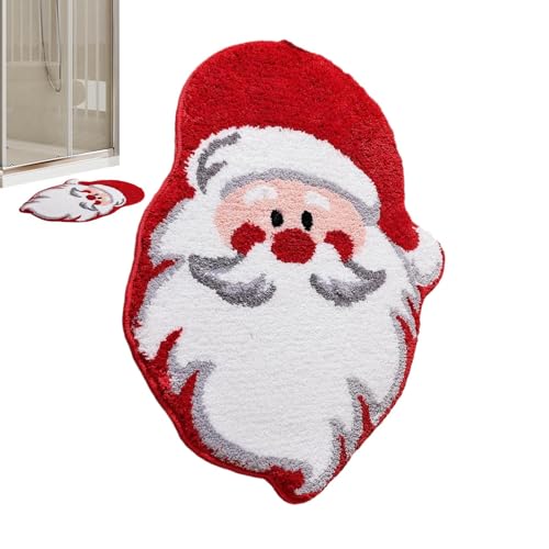 Weihnachts Badezimmerteppiche – Waschbare Weihnachts Badematten | 16 x 24 Zoll Weihnachtsbaum Weihnachtsmann Fußmatten | Rutschfester Saugfähiger Weicher Weihnachtsteppich Für Die Inneneinrichtung (B) von higyee
