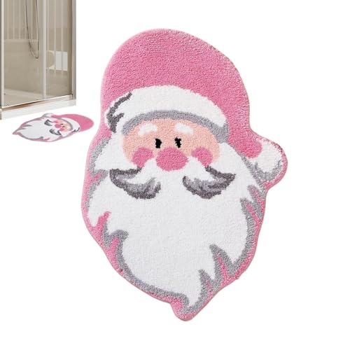 Weihnachts Badezimmerteppiche – Waschbare Weihnachts Badematten | 16 x 24 Zoll Weihnachtsbaum Weihnachtsmann Fußmatten | Rutschfester Saugfähiger Weicher Weihnachtsteppich Für Die Inneneinrichtung (C) von higyee