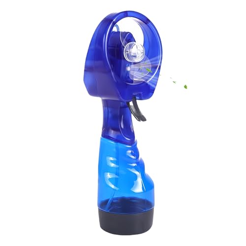 higyee Tragbarer Handventilator – Handventilator Mit Feinem Nebel Und 300 ml Wasserflasche | Batteriebetriebener Luftkühler Mit Wassertank | Outdoor Kühlgerät Für Camping Und Wandern (Blau) von higyee