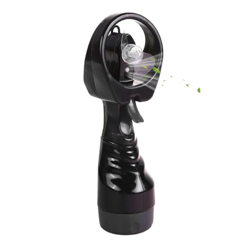 higyee Tragbarer Handventilator – Handventilator Mit Feinem Nebel Und 300 ml Wasserflasche | Batteriebetriebener Luftkühler Mit Wassertank | Outdoor Kühlgerät Für Camping Und Wandern (Schwarz) von higyee