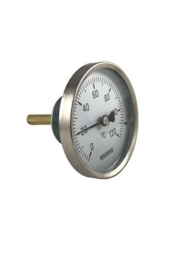 Räucherofen Smoker Thermometer mit Flansch 0-120°C Türeinbau Bitherma Variation 0-120°Grad kurzer Fühler variabel von hilliger