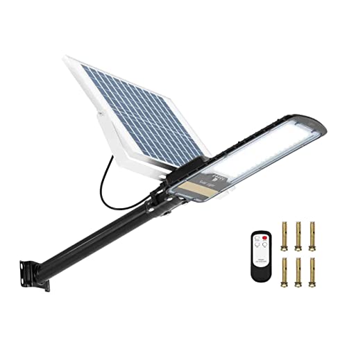 hillvert HT-SLED-100A Solar-Außenleuchte 100 W 6000-6500 K 14-16 h IP65 Solar-Wegeleuchte Solar-Wandleuchte außen von Hillvert