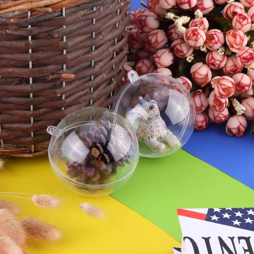 himaly 20 Stücke Acrylkugeln Transparent Set Christbaumkugeln Weihnachtskugeln Acryl Kugeln Durchsichtige Kunststoffkugeln Saisonal Dekoration Geschenk Weihnachtsbaumschmuck Party(50mm) von himaly