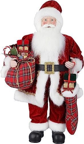 himaly Weihnachtsmann 24 Zoll Weihnachtspuppe 61.5 cm Höhe Weihnachtsmänner Saisonal Weihnachten Weihnachtsbaum Dekoration Christbaumschmuck Geschenk Party von himaly