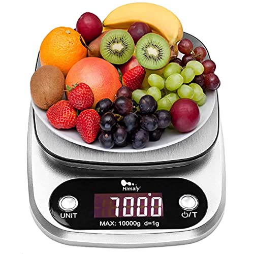 küchenwaage lebensmittelwaage 10kg silber von himaly
