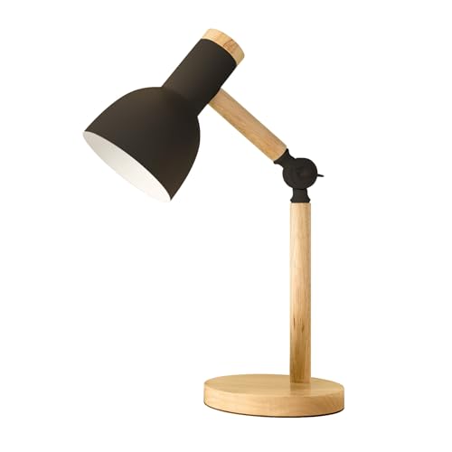 himmel Tischlampe,Einstellbare Holz Tischlampe,Kinder Schreibtischlampe für Schlafzimmer,Wohnzimmer,E27 Sockel Lesen neben Lampe (Schwarz) von himmel