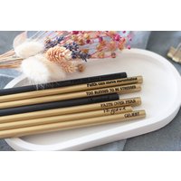 Bleistift Mit Christlicher Botschaft | Bibelvers Graviert Gold Und Schwarz Geschenkidee von himmelhochART