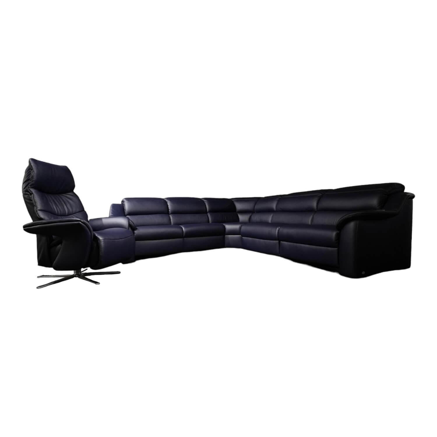 Ecksofa 1505 Leder L24 Longru Pazifik Dunkelblau Inklusive Relaxsessel Small 705... Ecksofa 1505 Leder L24 Longru Pazifik Dunkelblau Inklusive Relaxsessel Small 705... von himolla