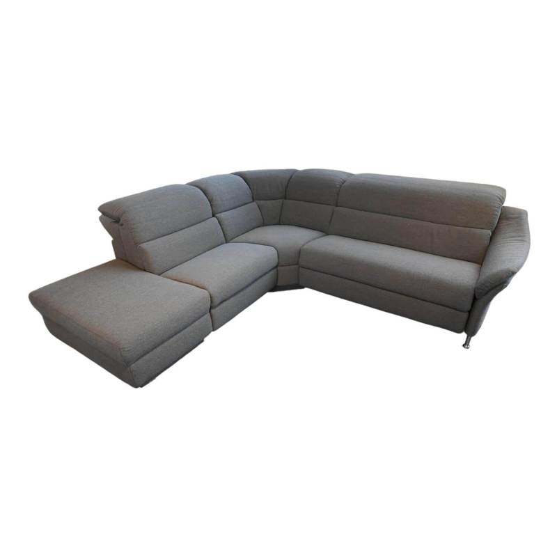 Ecksofa 1924 Stoff 24 Q2 Fashio Magma Grau Fuß Edelstahloptik von himolla