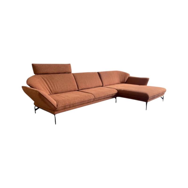 Ecksofa Nova 1378 Stoff Pura Grappa Rot Braun Rahmenkufe Anthrazit Pulverbeschic... von himolla