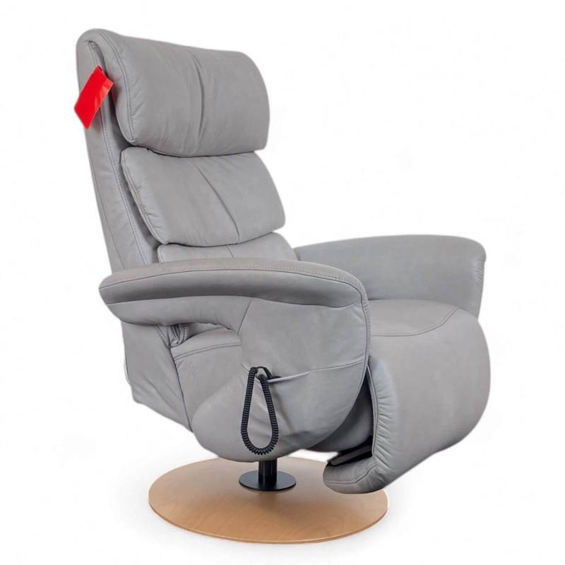 Relaxsessel 7428 Easy Swing XL Nappe Leder 22 Soft Asche Grau Holzteller Buche 2... von himolla