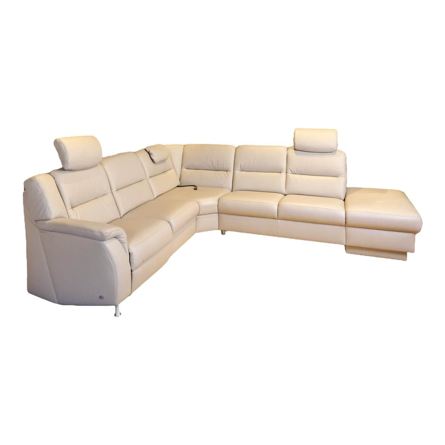 Sofa 1104 Leder LL22 Soft Grey Superlastic Med Sitze Inklusive Wall-Free Beschla... von himolla