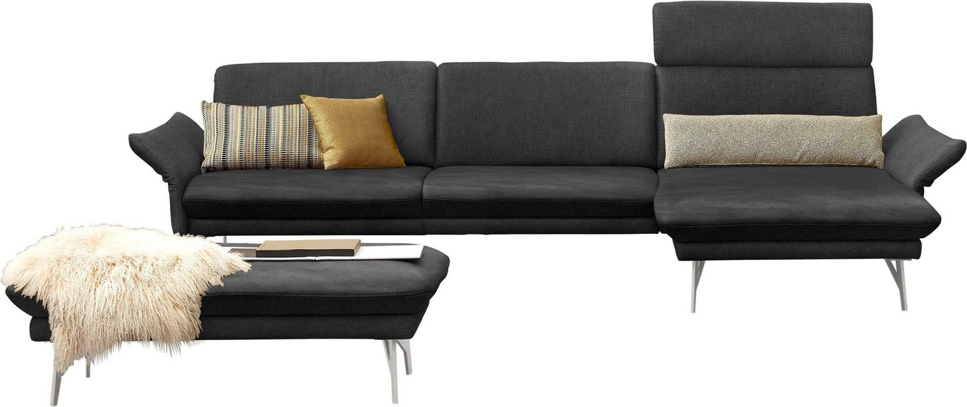 himolla Ecksofa 1928, mit Hocker, Füße Edelstahloptik von himolla