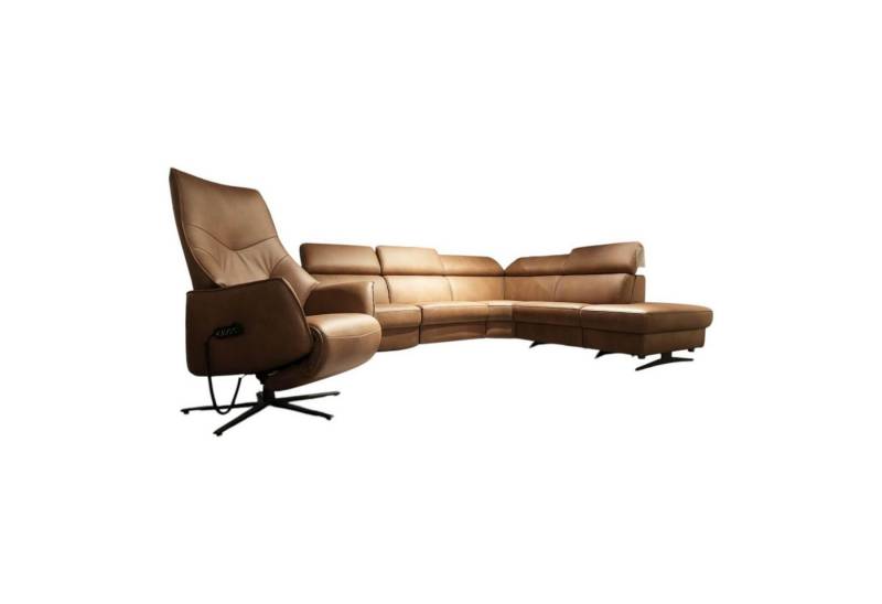 himolla Polstergarnitur Ecksofa Spektra 1180 Leder 24 Wüste Braun Metallkufe Metall von himolla
