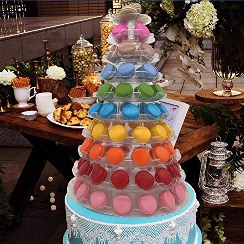 hinffinity Runder Macaron-Turm-Ständer, 10 Etagen, für Kuchen, Dessert, Speiseteller, für Hochzeit, Geburtstag, Dekoration von hinffinity