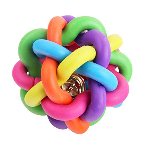 hionre Bunte gewebte Kugelglocke für Hunde, Welpen, Zahnreinigung, Training, Kauspielzeug, Haustierzubehör, zufällige Farbe, S hionre Bunte gewebte Kugelglocke für Hunde, Welpen, Zahnreinigung, Training, Kauspielzeug, Haustierzubehör, zufällige Farbe, S von hionre