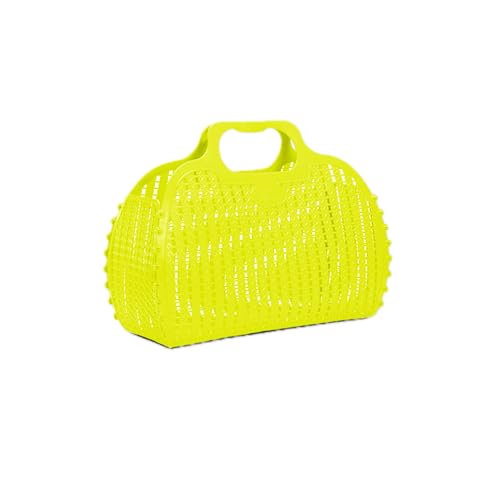 hip distribution Ay-Kasa Die originale wiederverwendbare Einkaufstasche, faltbare und zusammenklappbare Korbtasche, Jelly Bag geeignet als Einkaufstasche/Strandtasche, wasserfest (S, Acid Yellow) von hip distribution