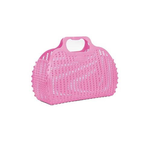 hip distribution Ay-Kasa Die originale wiederverwendbare Einkaufstasche, faltbare und zusammenklappbare Korbtasche, Jelly Bag geeignet als Einkaufstasche/Strandtasche, wasserfest (S, Baby Pink) von hip distribution