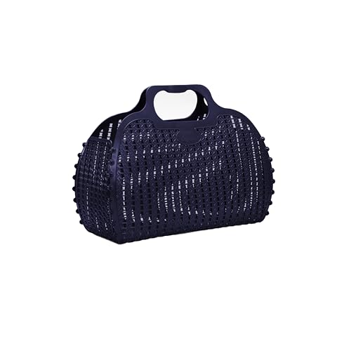 hip distribution Ay-Kasa Die originale wiederverwendbare Einkaufstasche, faltbare und zusammenklappbare Korbtasche, Jelly Bag geeignet als Einkaufstasche/Strandtasche, wasserfest (S, Navy) von hip distribution