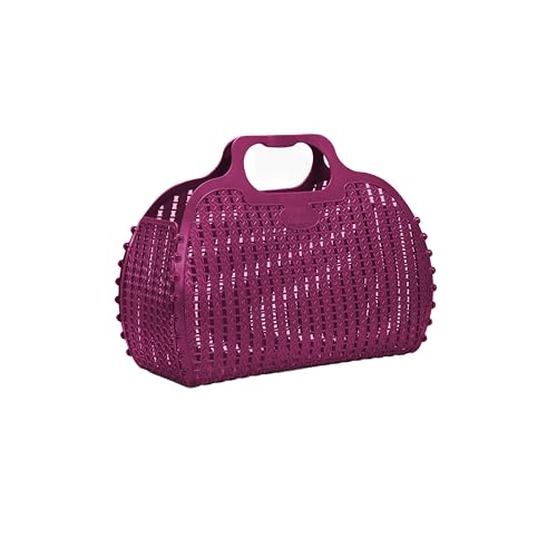 hip distribution Ay-Kasa Die originale wiederverwendbare Einkaufstasche, faltbare und zusammenklappbare Korbtasche, Jelly Bag geeignet als Einkaufstasche/Strandtasche, wasserfest (S, Purple) von hip distribution