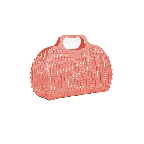 hip distribution Ay-Kasa Die originale wiederverwendbare Einkaufstasche, faltbare und zusammenklappbare Korbtasche, Jelly Bag geeignet als Einkaufstasche/Strandtasche, wasserfest (S, Salmon Pink) von hip distribution