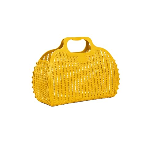 hip distribution Ay-Kasa Die originale wiederverwendbare Einkaufstasche, faltbare und zusammenklappbare Korbtasche, Jelly Bag geeignet als Einkaufstasche/Strandtasche, wasserfest (S, Yellow) von hip distribution